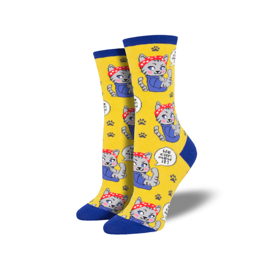 Socksmith W We Can Meow It YELLOW