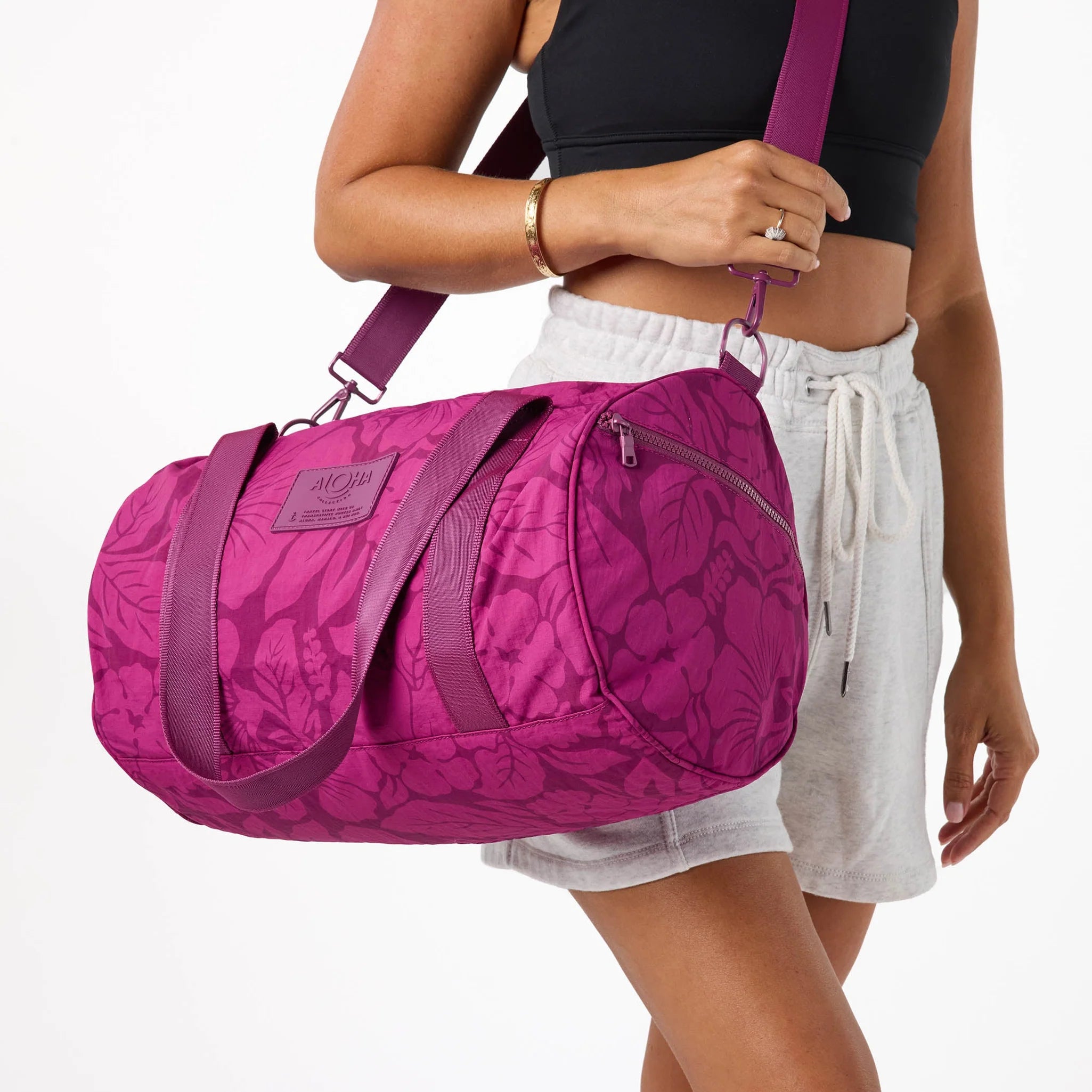 ALOHA Collection Heipua Keep It Light Sporty Duffle Bag PLUM