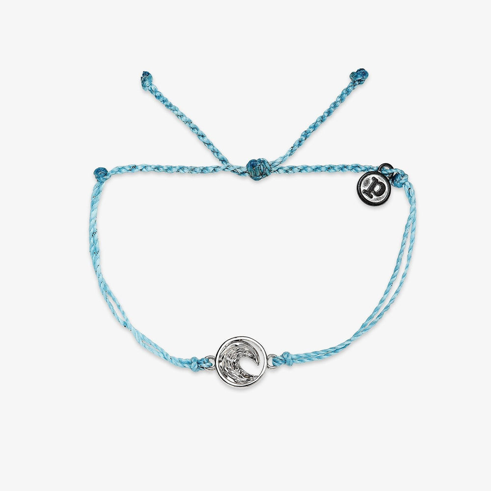 Pura Vida Silver Swell Charm Bracelet CRYSTAL BLUE