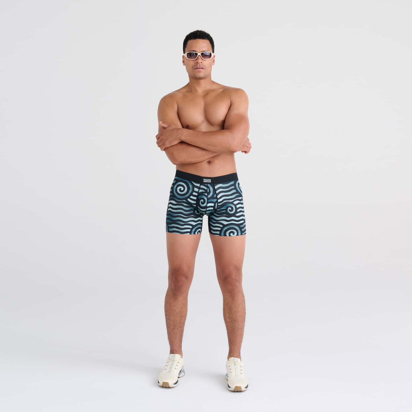 SAXX M Droptemp Boxer Cooling Mesh RIP TIDE STRIPE