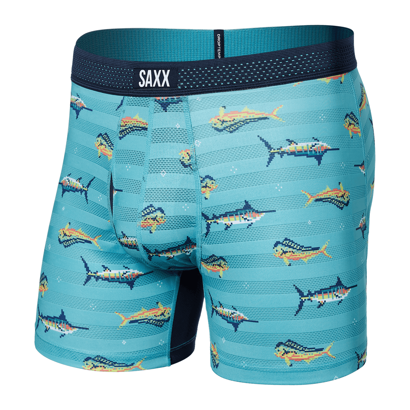 SAXX M Droptemp Boxer Cooling Mesh TROPHY CATCH TURQUOISE