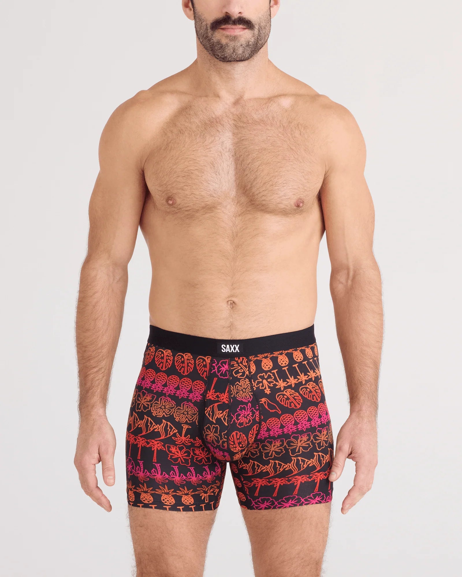 SAXX M Daytripper Boxer Brief TROPICAL LINEUP - BLACK
