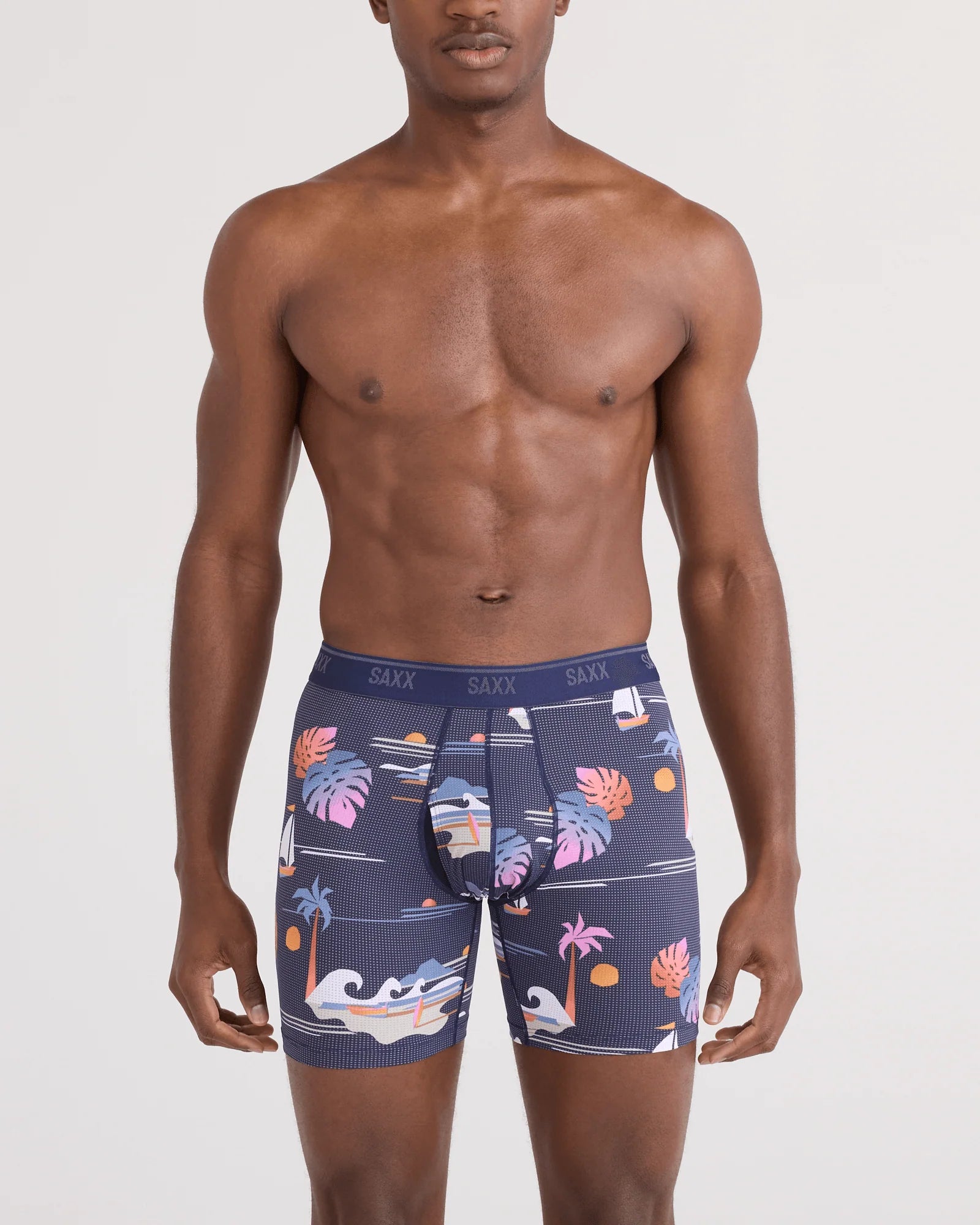 SAXX Quest Quick Dry Mesh Boxer Brief SUNNY ADVENTURE MARITIME