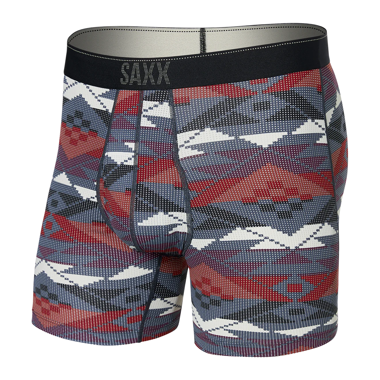 SAXX M Quest Quick Dry Mesh Boxer Brief Fly GEO / NAVY