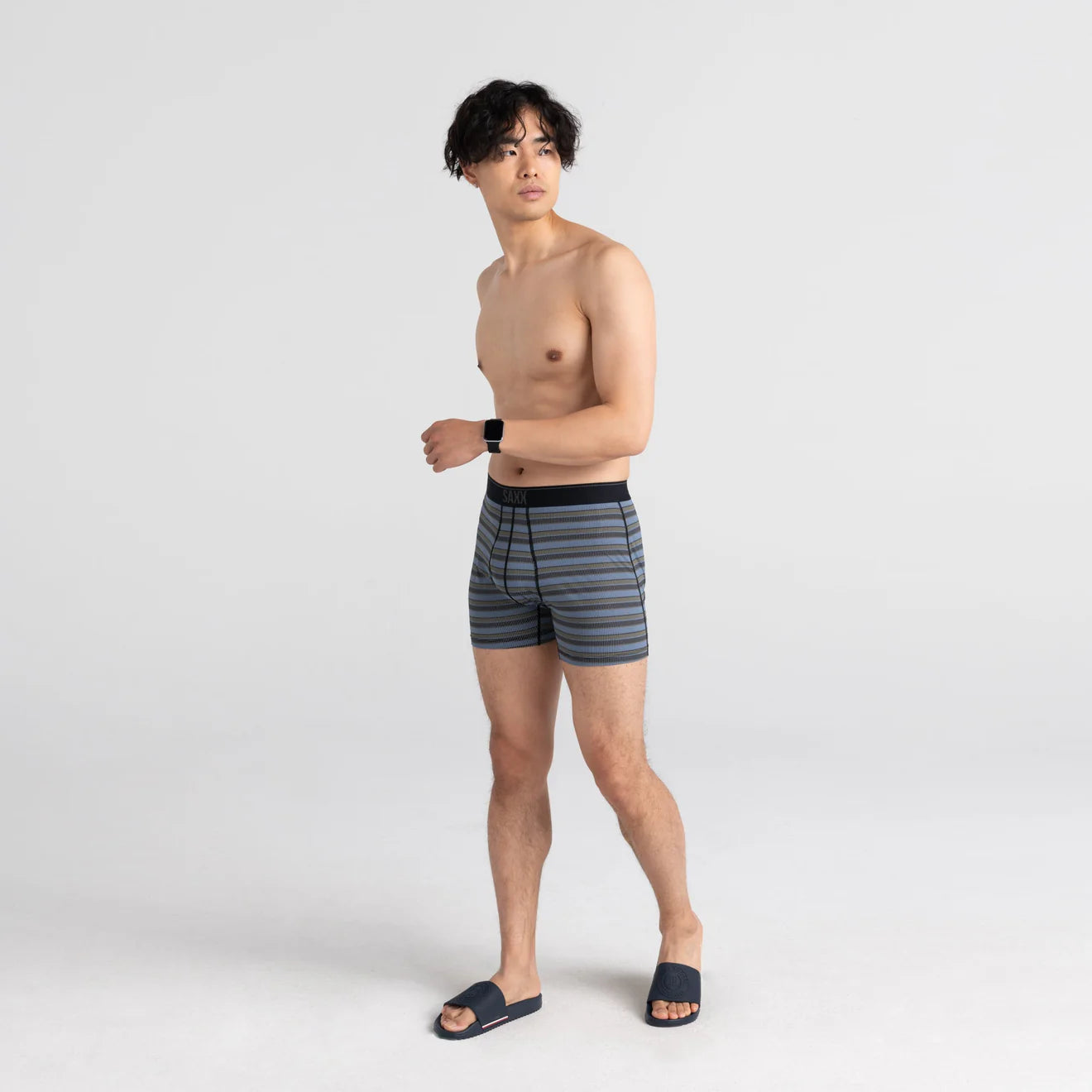 SAXX M Quest Boxer Brief Fly SOLAR STRIPE TWILIGHT