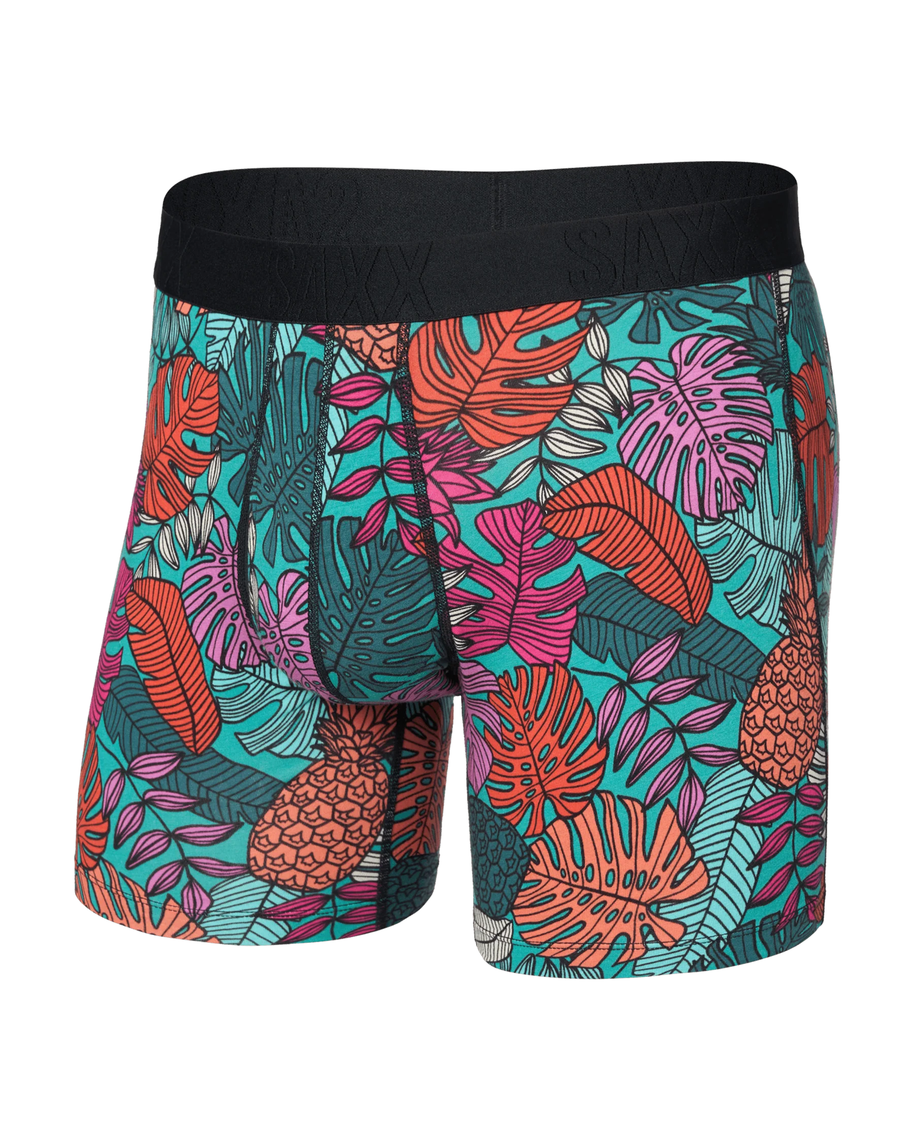 SAXX M DropTemp Boxer Cooling Cotton Boxer FRUITY PALM AQUA