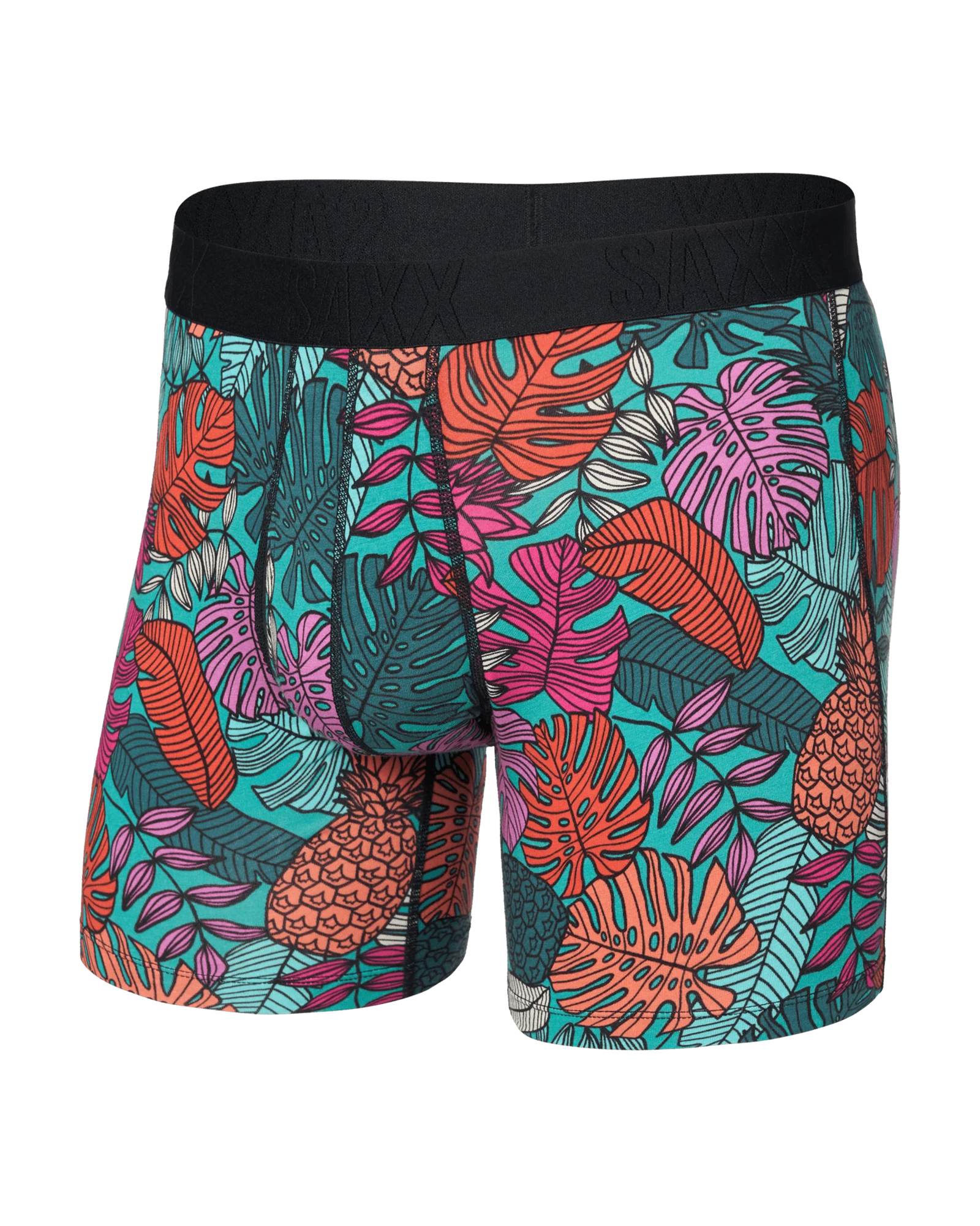 SAXX M DropTemp Boxer Cooling Cotton Boxer FRUITY PALM AQUA