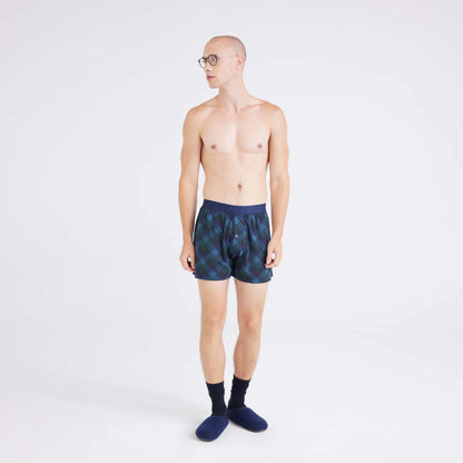 SAXX M Droptemp Cool Sleep Boxer BISON CHECK MARITIME