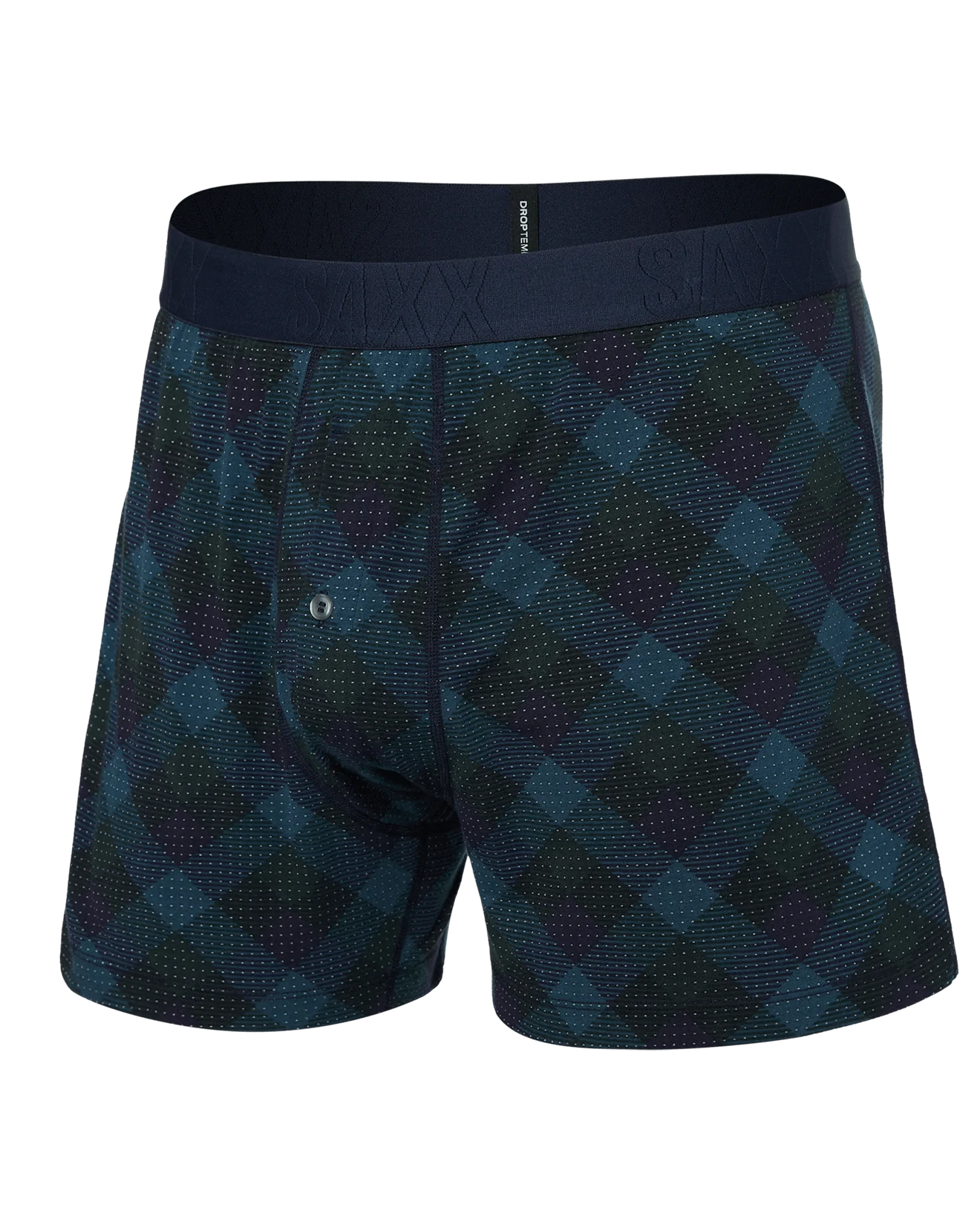 SAXX M Droptemp Cool Sleep Boxer BISON CHECK MARITIME