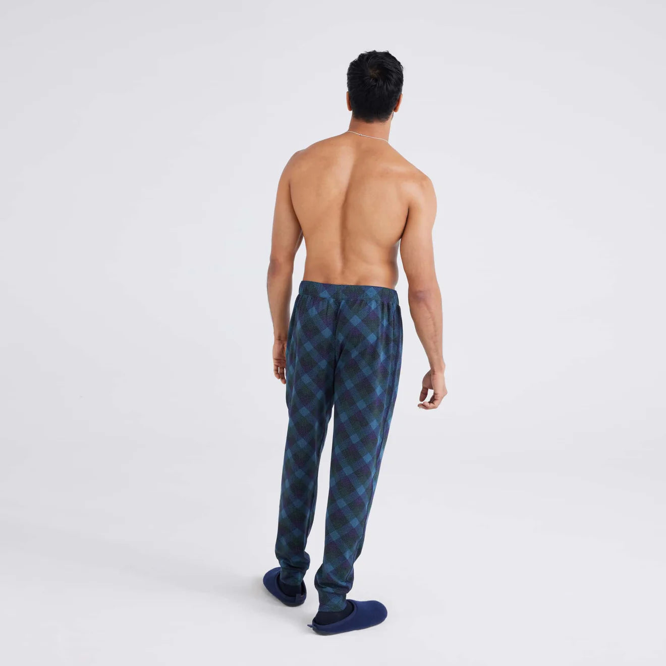 SAXX  M DropTemp Cooling Sleep Pant BISON CHECK MARITIME