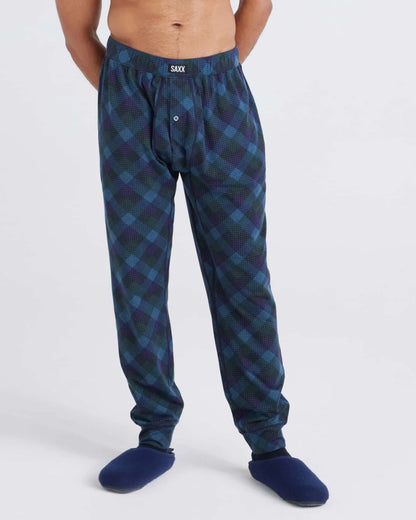 SAXX  M DropTemp Cooling Sleep Pant BISON CHECK MARITIME