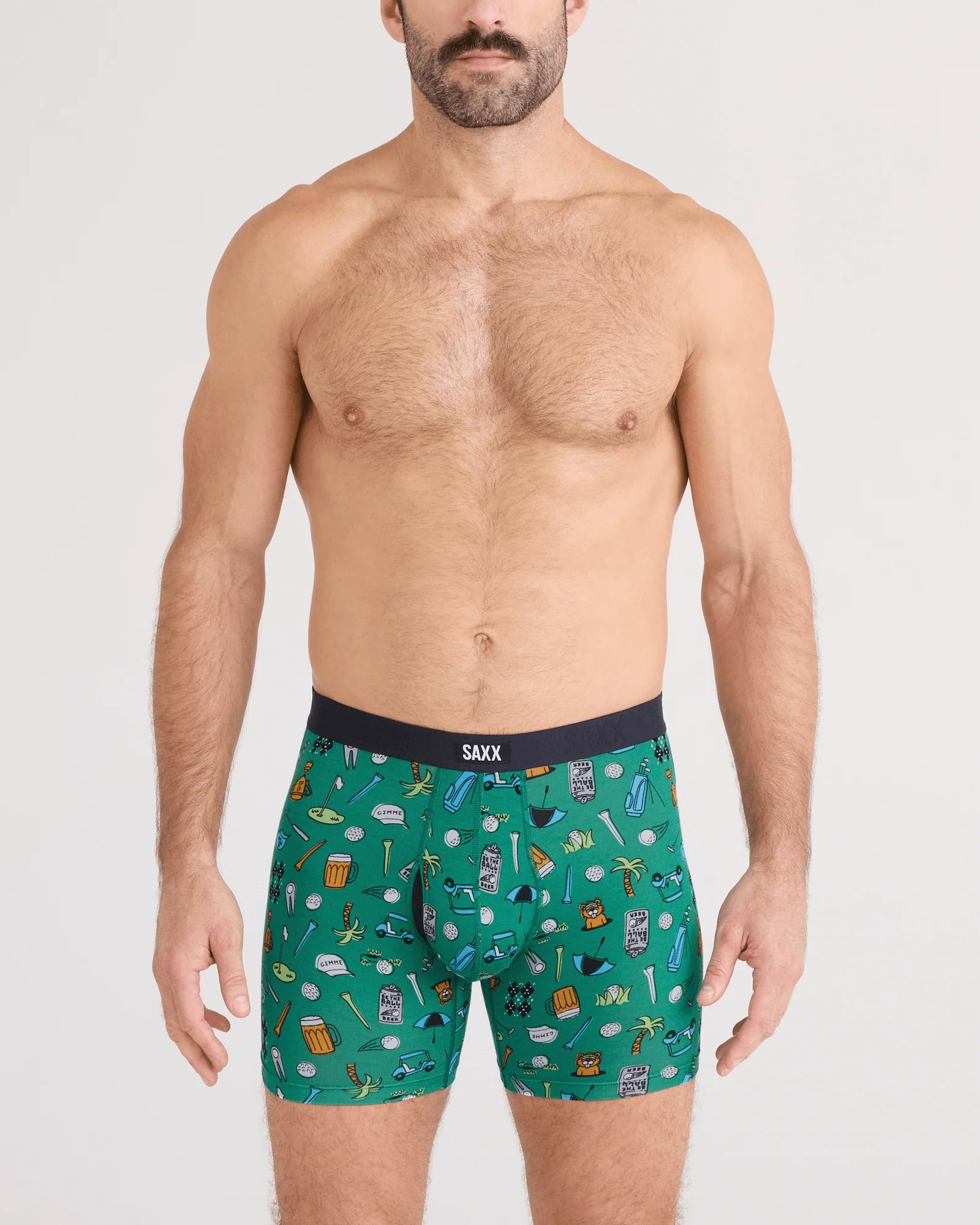 SAXX M Vibe Boxer Brief FAIRWAY BITS - GREEN