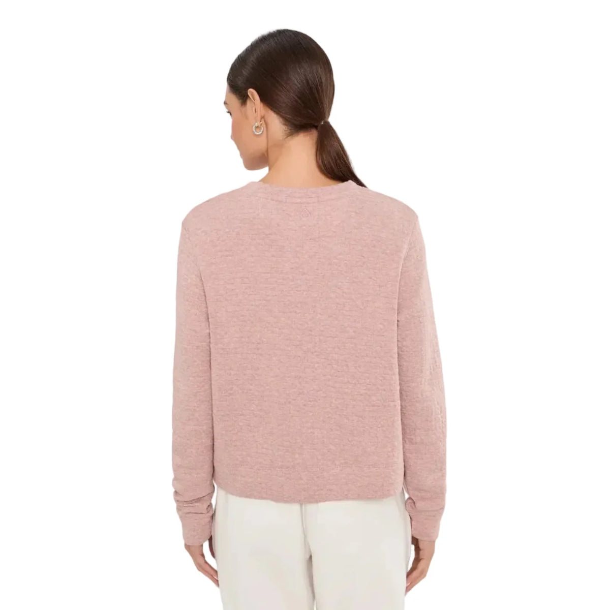 Tasc W Sedona Quilt Sweatshirt ANTIQUE ROSY HEATHER