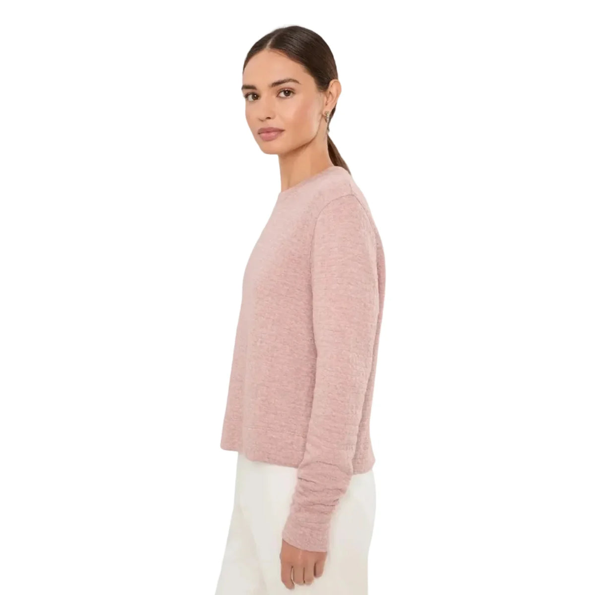 Tasc W Sedona Quilt Sweatshirt ANTIQUE ROSY HEATHER