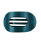 Teleties Large Flat Round Clip TEAL WITH IT