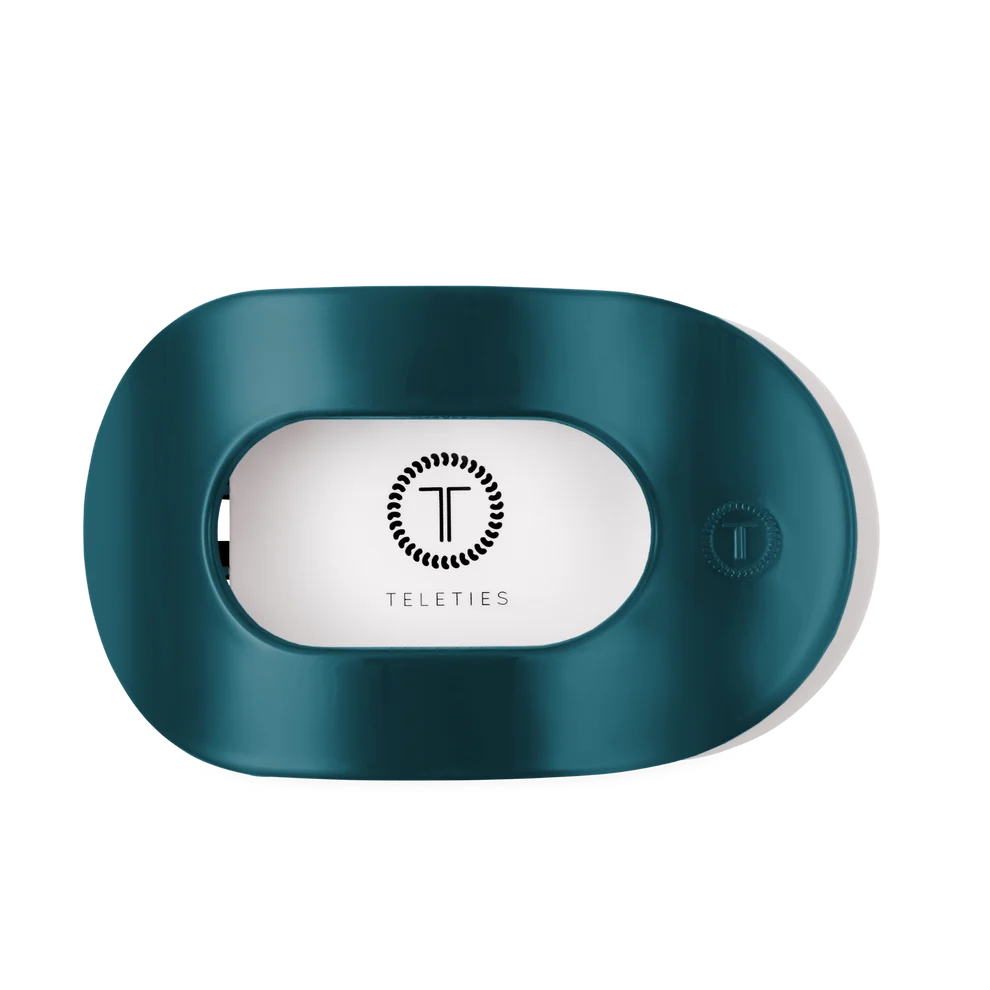 Teleties Large Flat Round Clip TEAL WITH IT