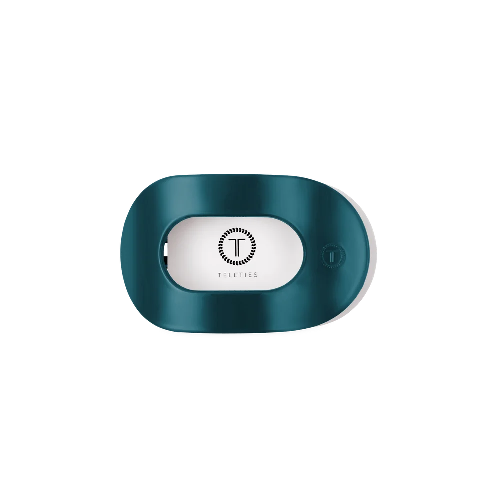 Teleties Small Flat Round Clip TEAL WITH IT