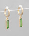 Golden Stella Rectangle Glass Earrings OLIVE