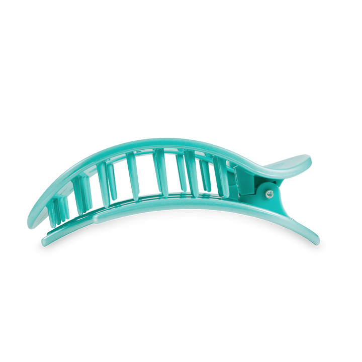 Teleties Large Flat Round Clip TOTALLY TURQUOISE
