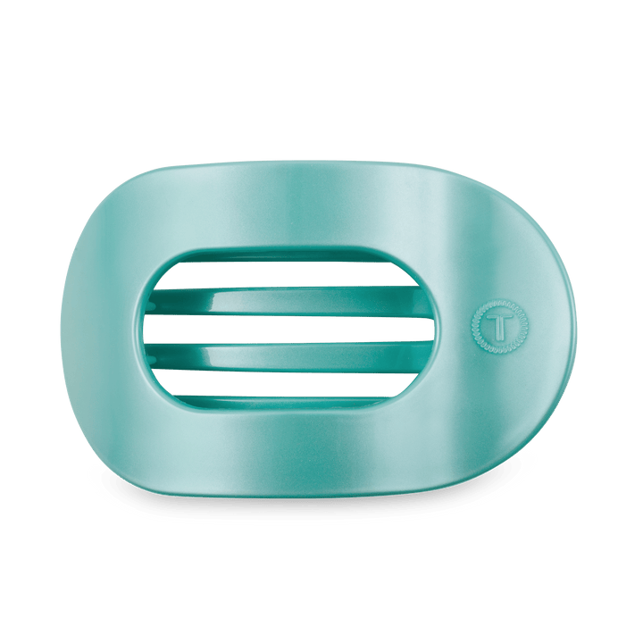 Teleties Large Flat Round Clip TOTALLY TURQUOISE