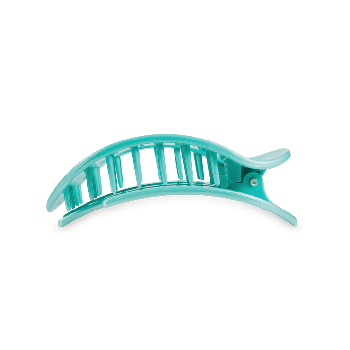 Teleties Medium Flat Round Clip TOTALLY TURQUOISE