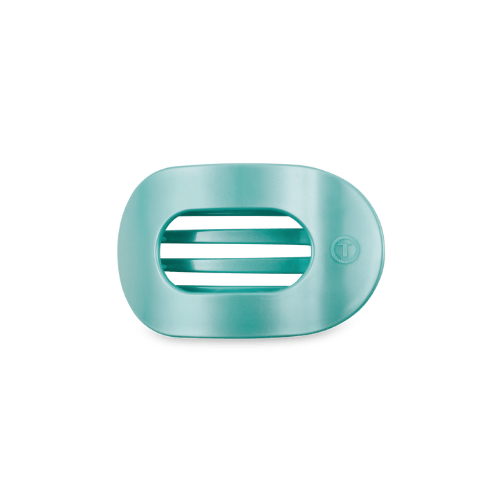 Teleties Small Flat Round Clip TOTALLY TURQUOISE