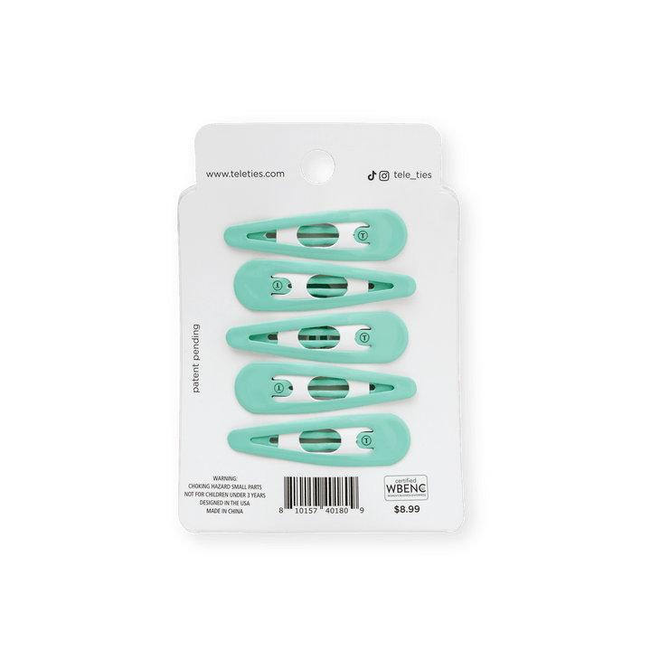 Teleties Snap Clip 6-Pack TOTALLY TURQUOISE