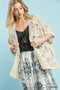 Umgee W Knit Crochet Oversized Kimono NATURAL
