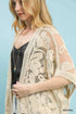 Umgee W Knit Crochet Oversized Kimono NATURAL