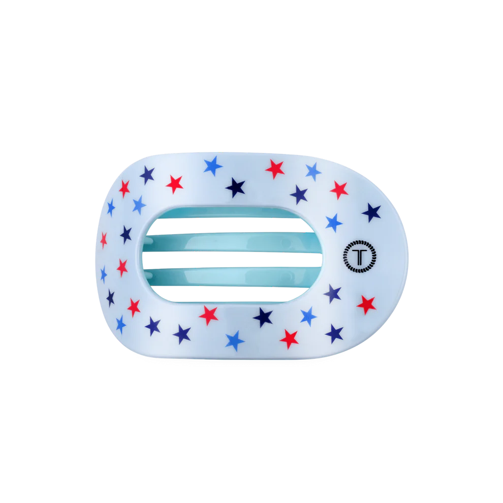 Teleties Medium Flat Round Clip UNITED WE SPARKLE