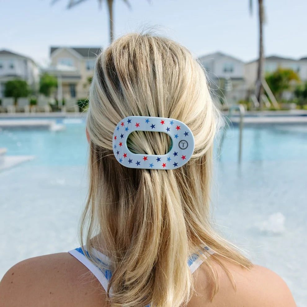 Teleties Medium Flat Round Clip UNITED WE SPARKLE