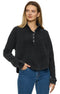 Flag & Anthem W LS Adriana Snap Front Top BLACK