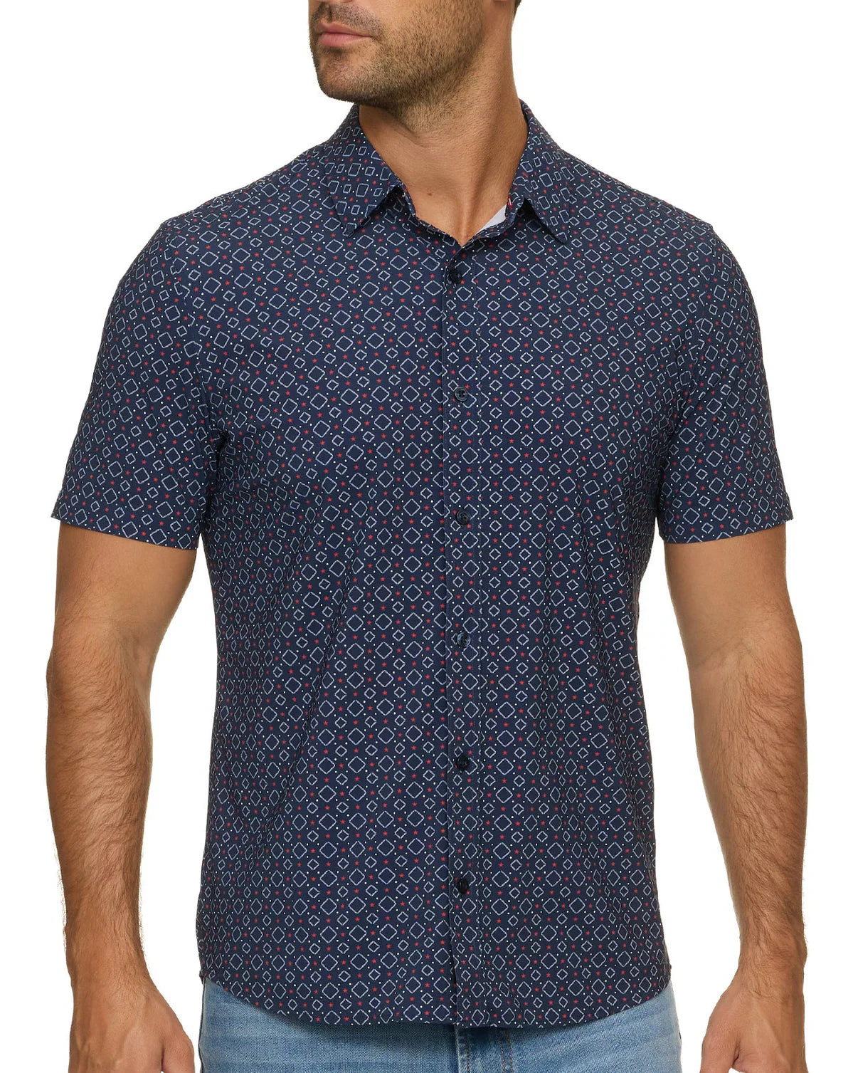 Flag & Anthem M SS Strongville Journey Shirt NAVY/RED/WHITE