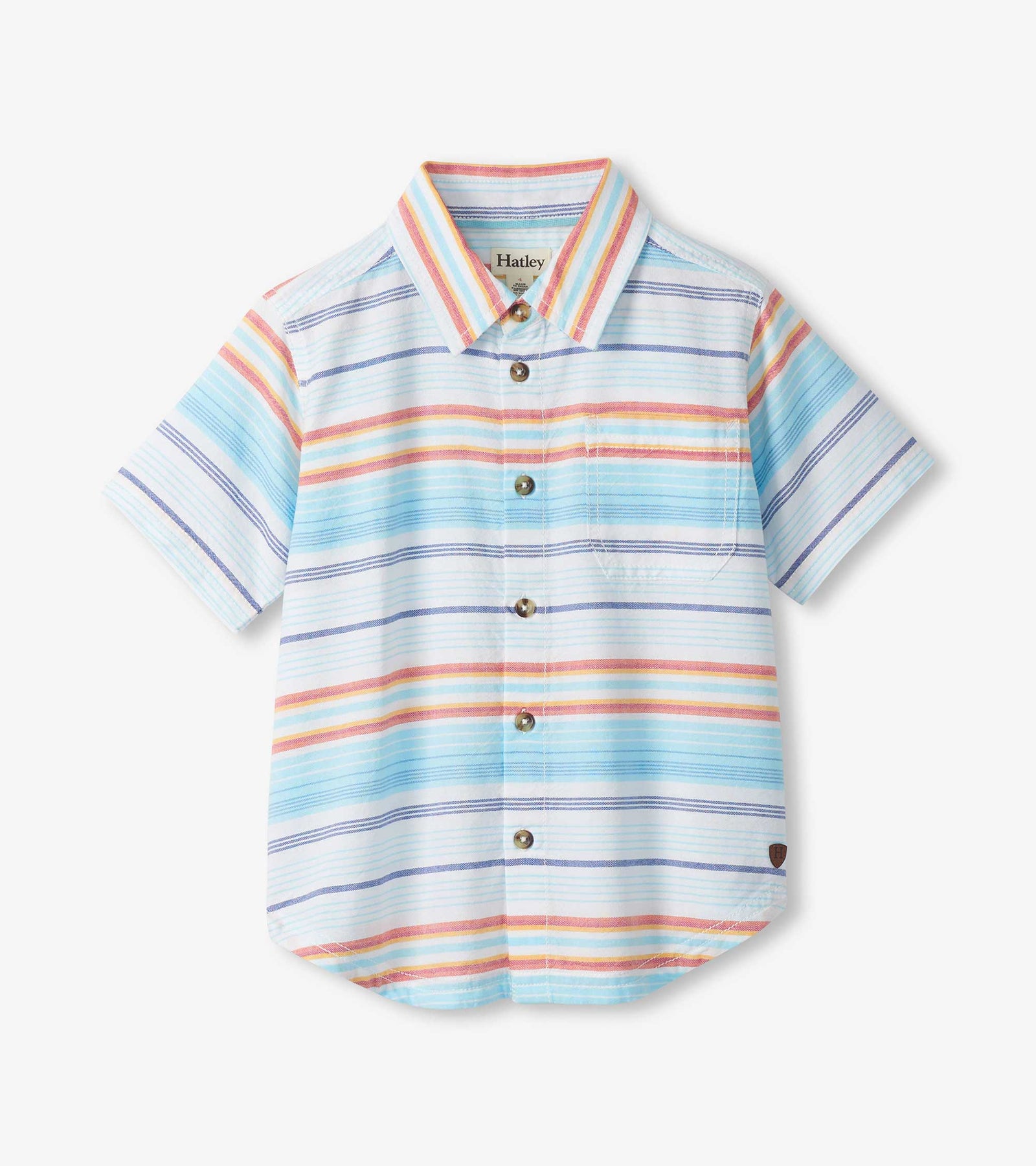 Hatley Kids Sunset Stripes Button Down BLUE MULTI