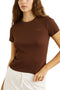 Rhythm W SS Everyday Rib Tee CHOCOLATE