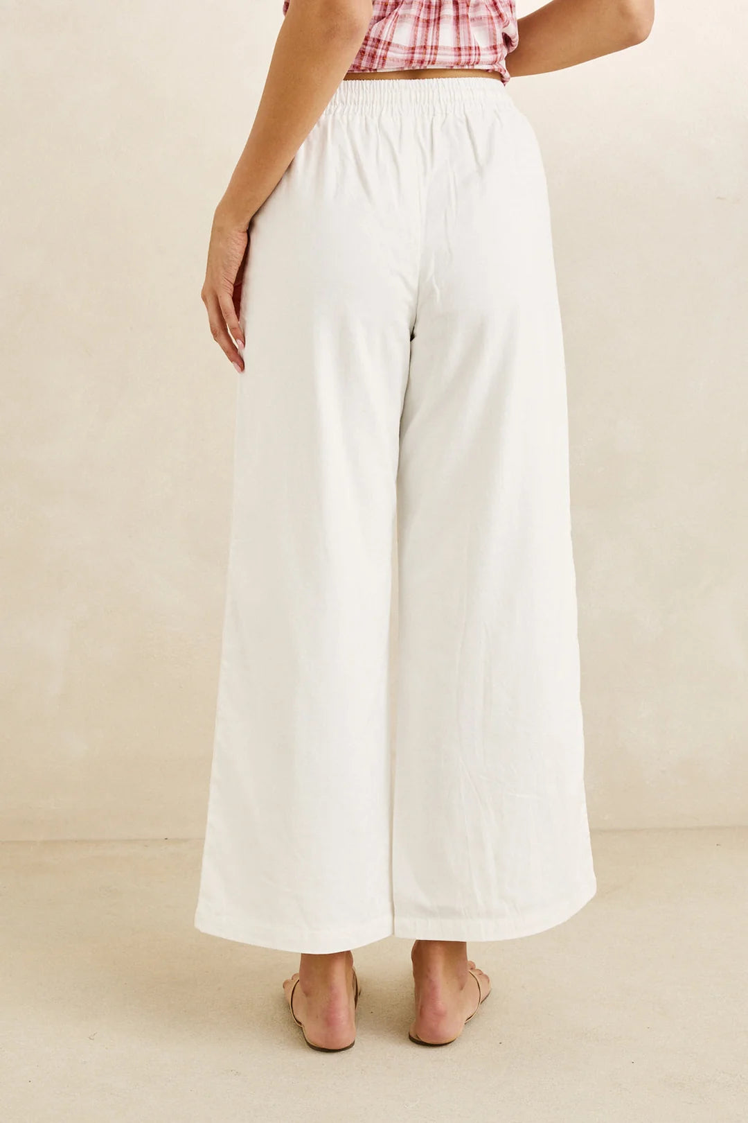 Rhythm W Annabelle Lace Trim Beach Pant WHITE