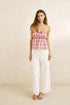 Rhythm W Annabelle Lace Trim Beach Pant WHITE