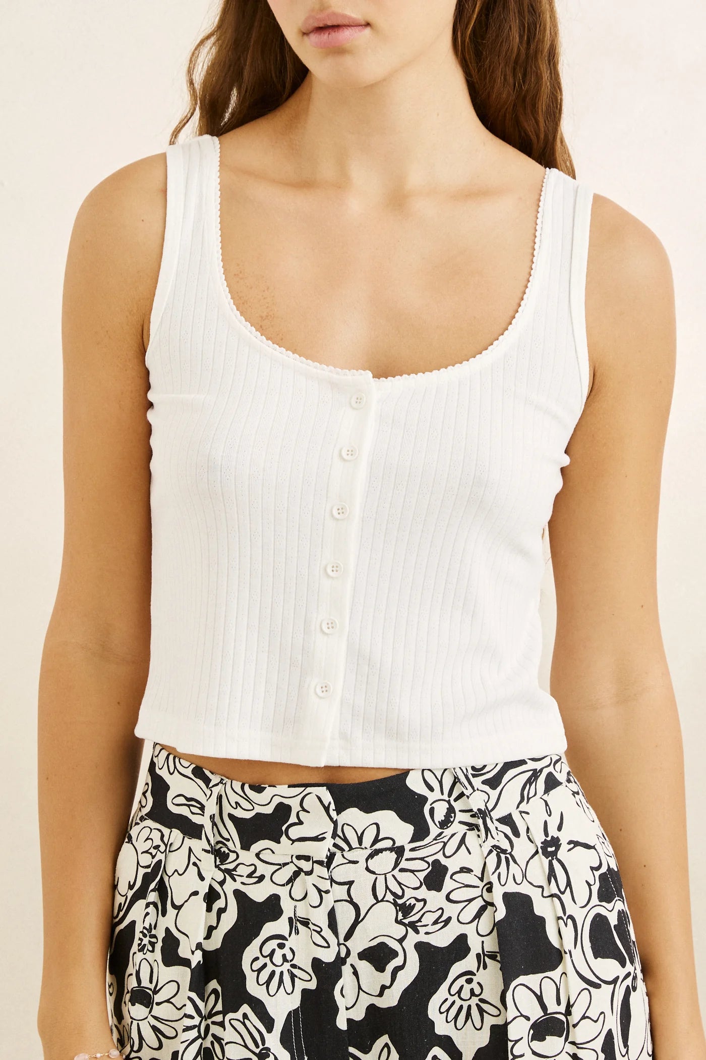 Rhythm W Juliet Tank WHITE
