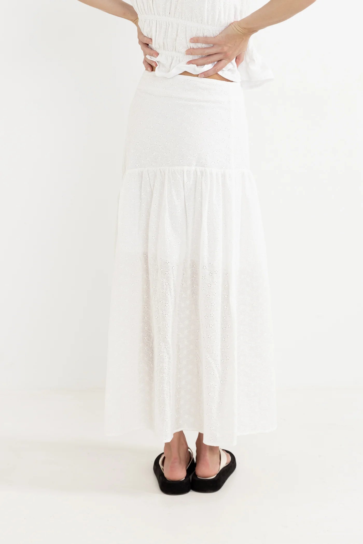 Rhythm W Bailey Broderie Skirt WHITE