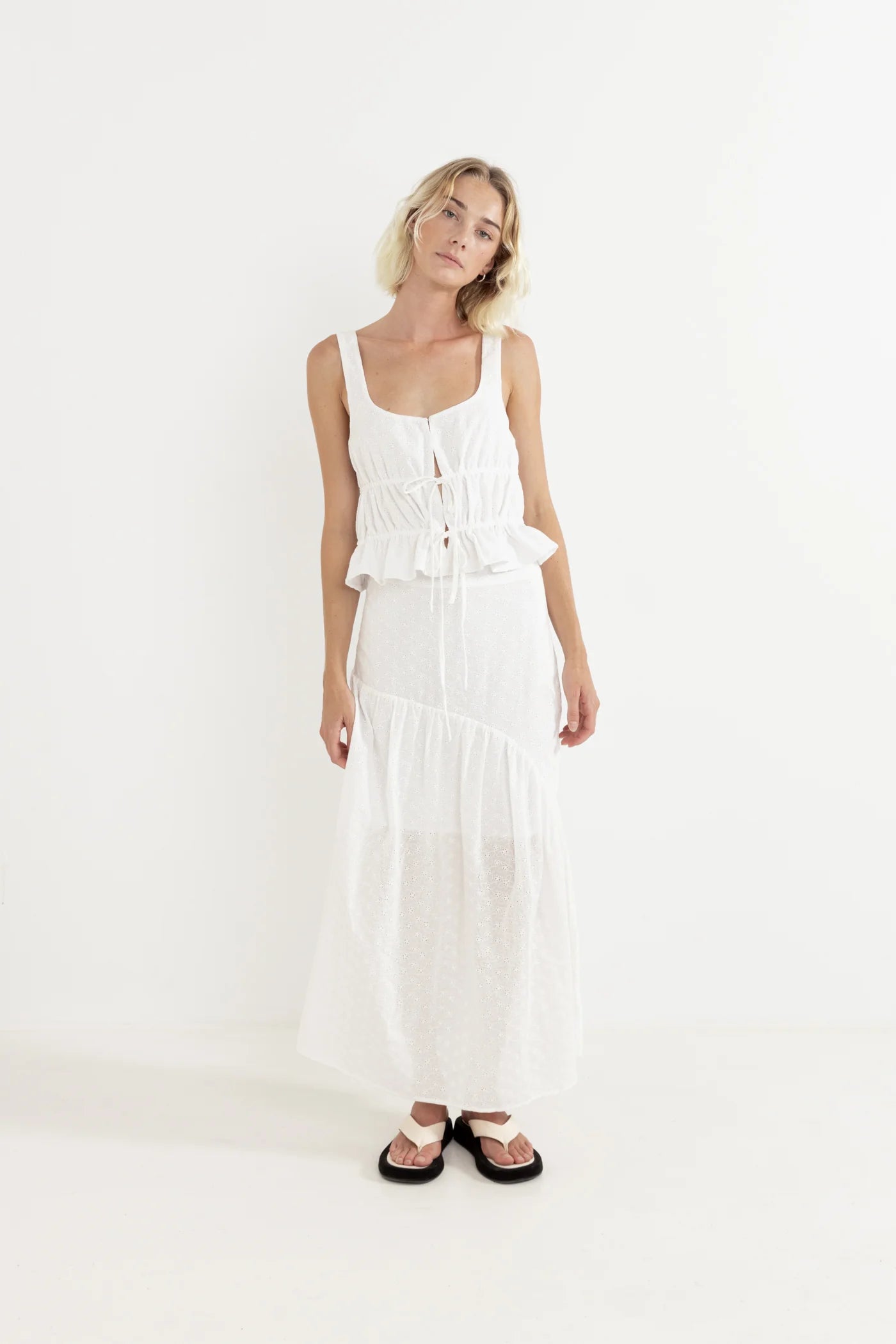 Rhythm W Bailey Broderie Skirt WHITE
