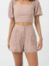 Rhythm W Lola Check Short DUSTY PINK