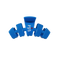 Teleties Small Classic Claw Clip USA BLUE