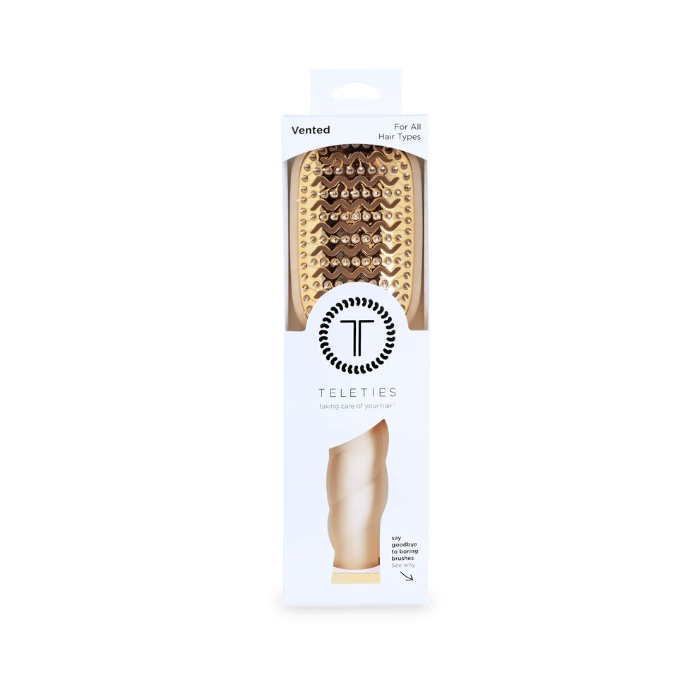 Teleties Vented Hair Brush All Hair Types - Full Size TAN