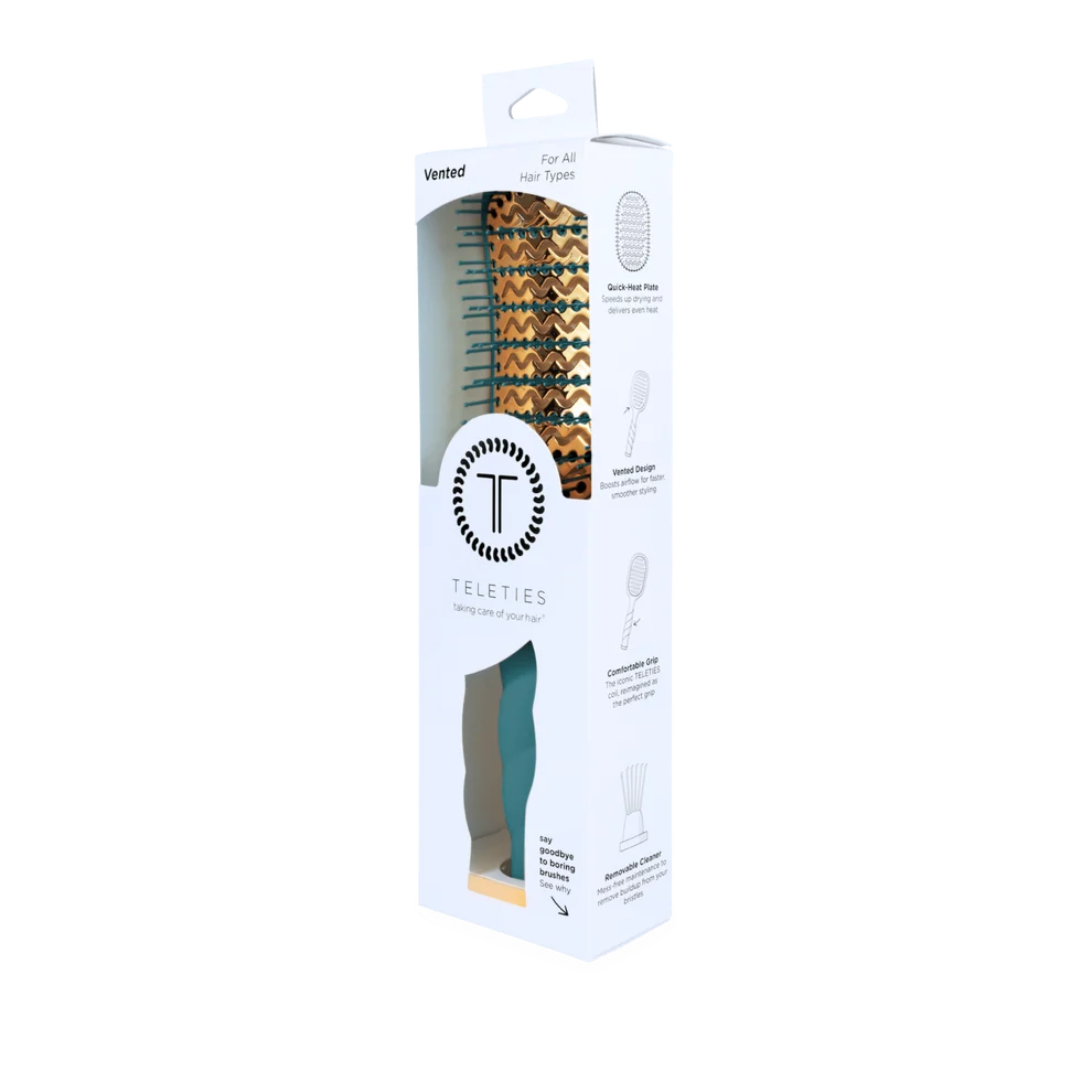 Teleties Vented Hair Brush All Hair Types - Full Size TEAL