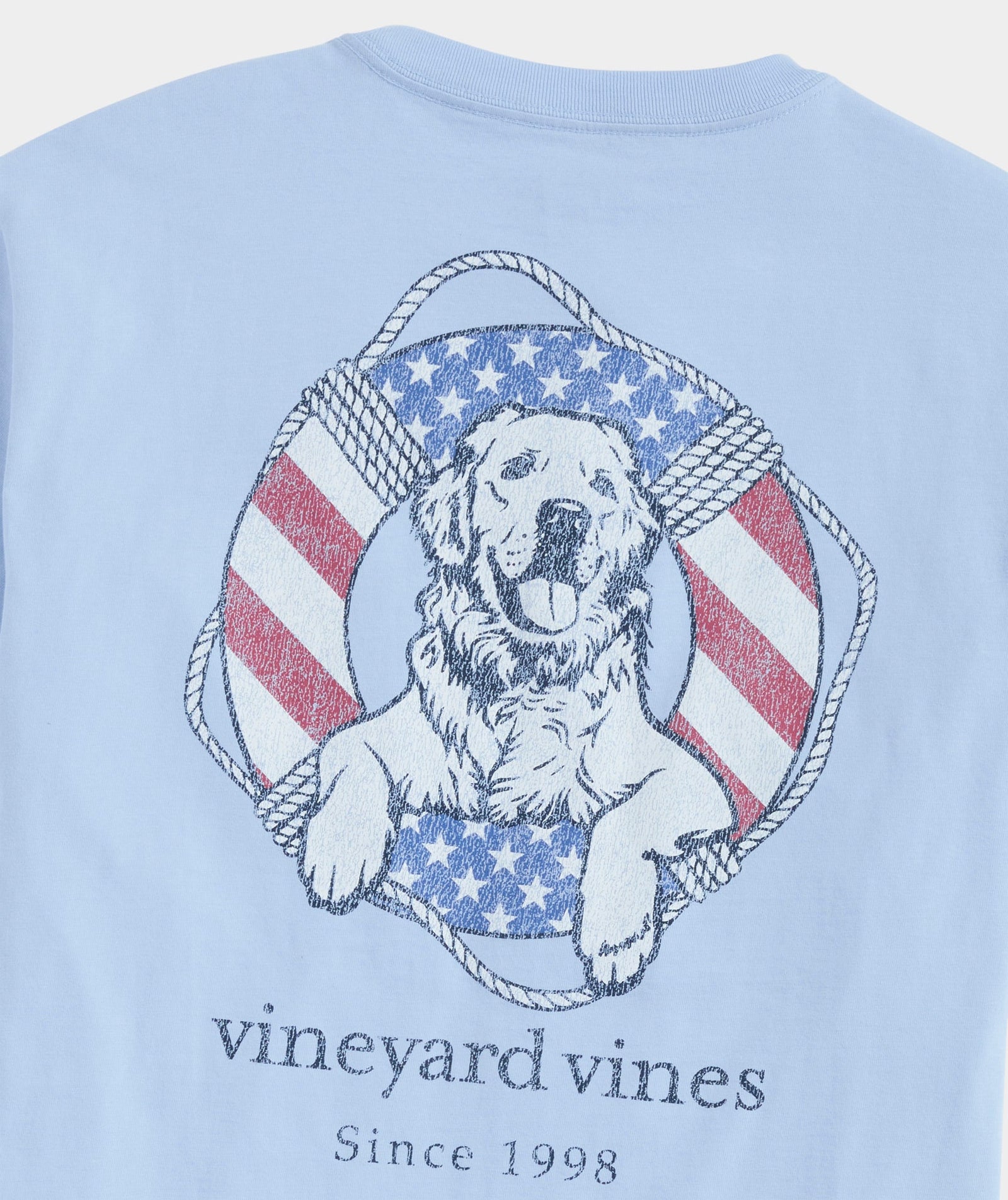 Vineyard Vines M SS USA Dog Life Ring JAKE BLUE
