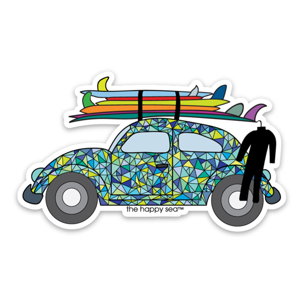 The Happy Sea 3" Surf VW Bug Sticker