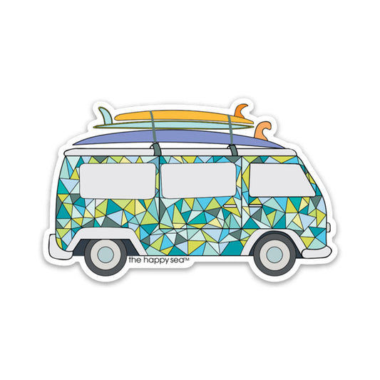 THe Happy Sea 3" VW Surf Van Sticker