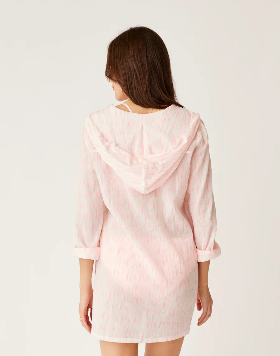 Carve Designs W Gia Coverup ELECTRIC CORAL IKAT