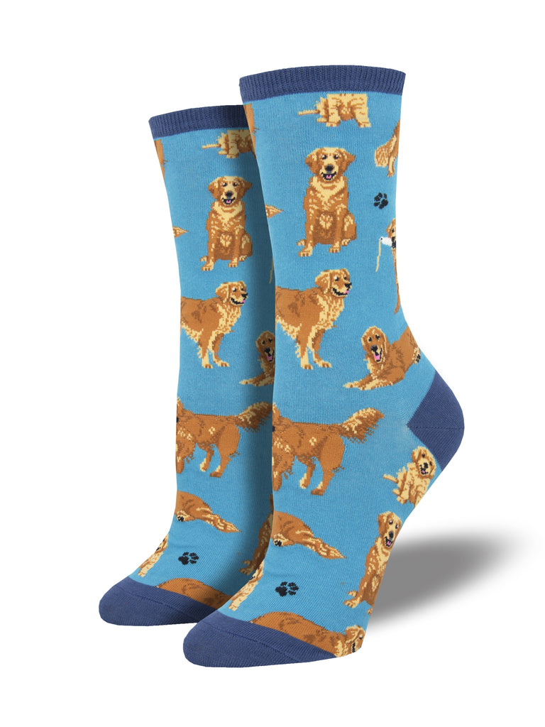 Socksmith W Golden Retrievers BLUE