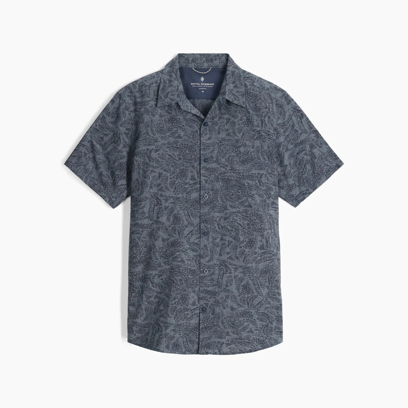 Royal Robbins M SS Amp Lite II LT SLATE RIVER PRINT
